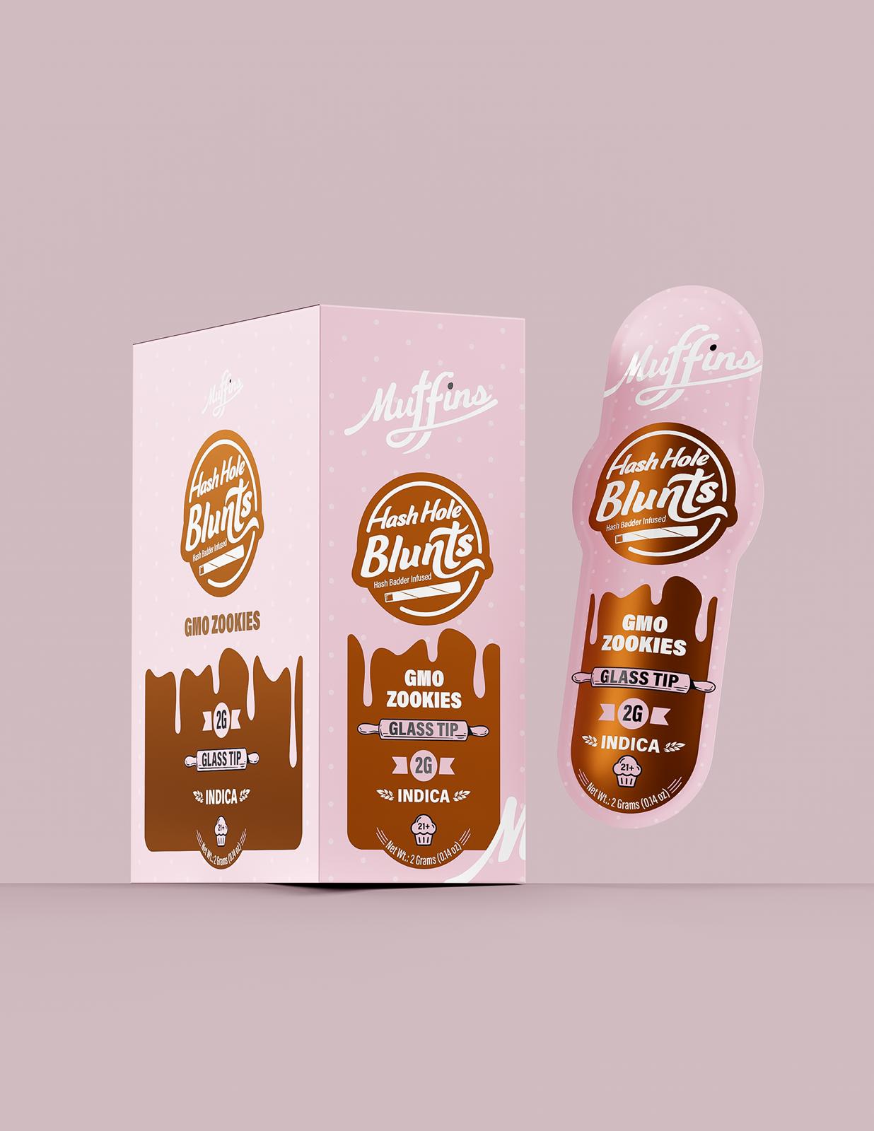 Muffins Blunts Hash Hole THC-A PreRoll w/ Glass Tips