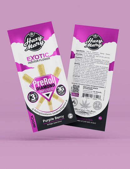 Hazy Mary Exotic Diamond Infused Pre-Rolls - 3PK/3G -THC-A