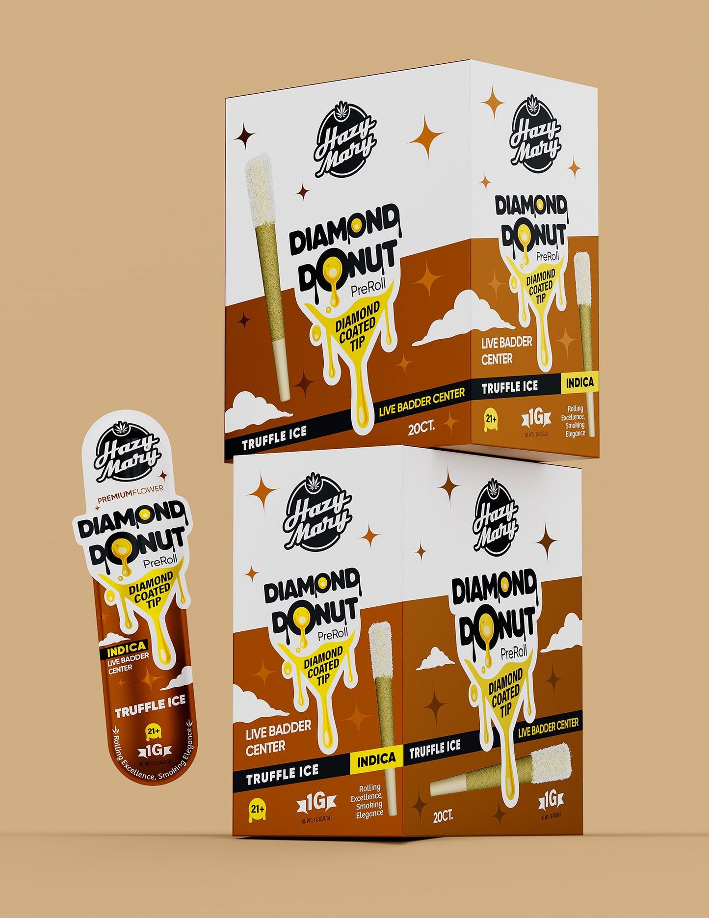 Hazy Mary 1PK Diamond Coated Donut Roll – 2G THC-P